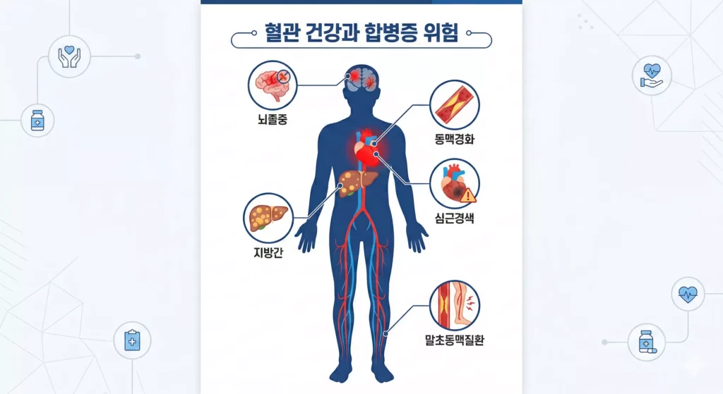 고지혈증 이상지질혈증 합병증 종류 심근경색 뇌졸중 동맥경화