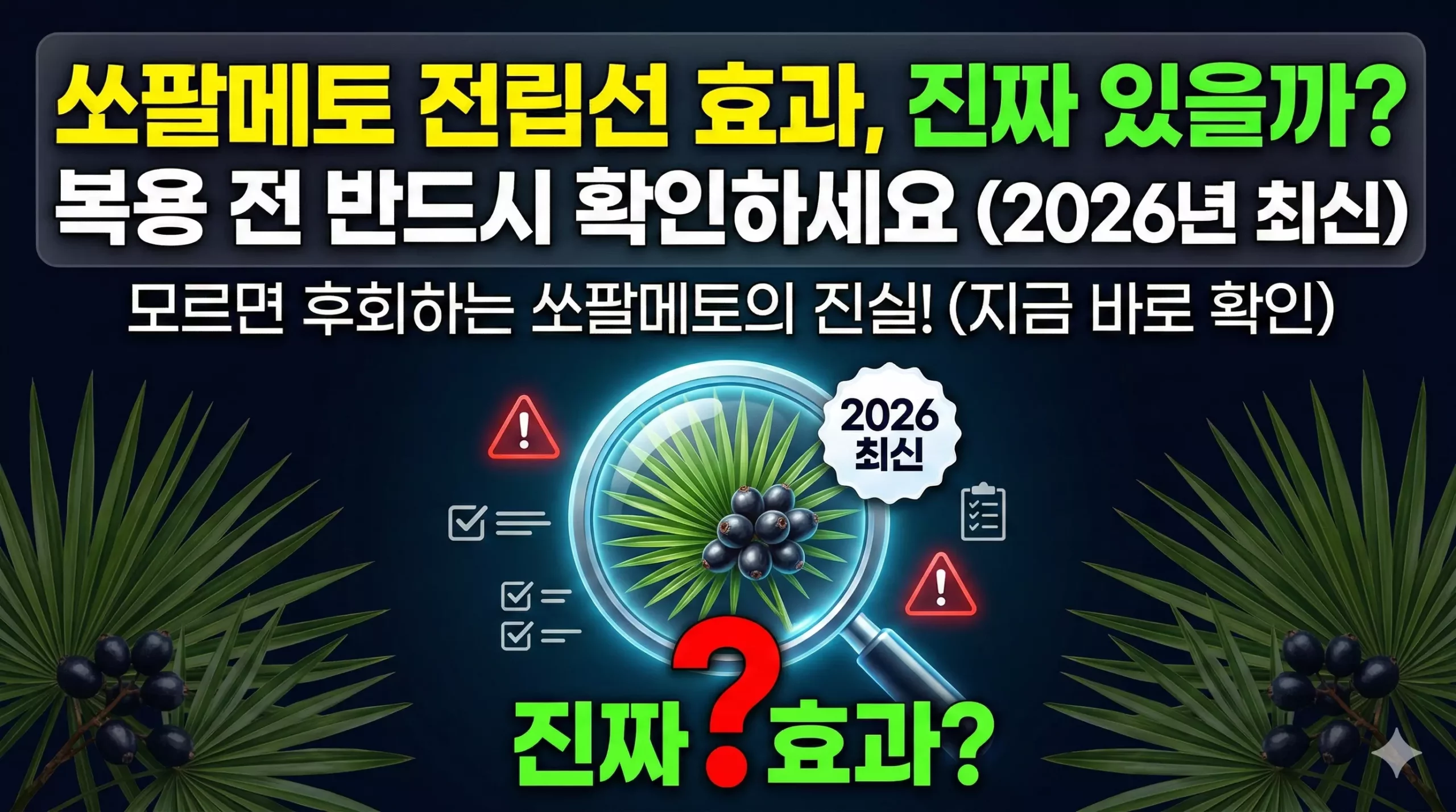 쏘팔메토 전립선 효과 알아보기 대표 이미지