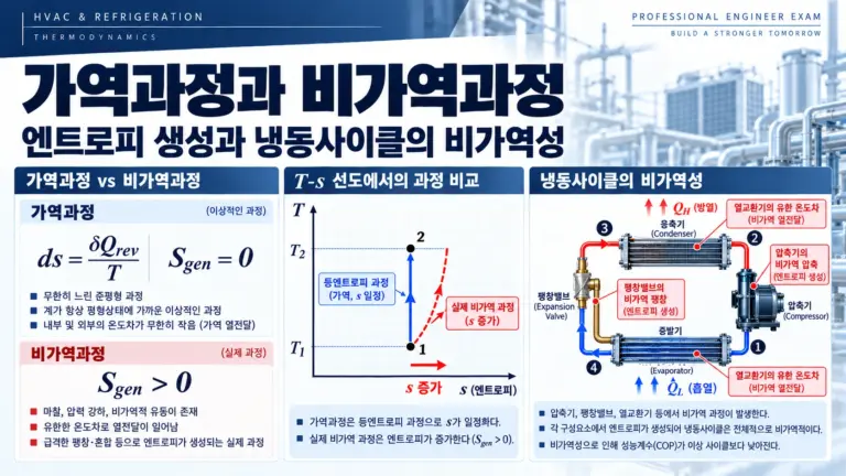 가역과정과 비가역과정 엔트로피 생성과 냉동사이클의 비가역성 대표 이미지