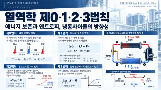 열역학 제0·1·2·3법칙 에너지 보존과 엔트로피, 냉동사이클의 방향성