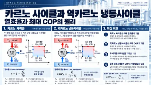 카르노 사이클과 역카르노 냉동사이클 대표 이미지