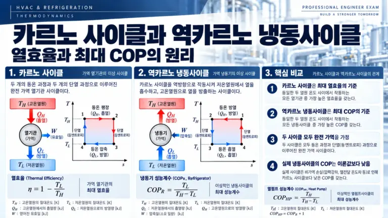 카르노 사이클과 역카르노 냉동사이클 대표 이미지