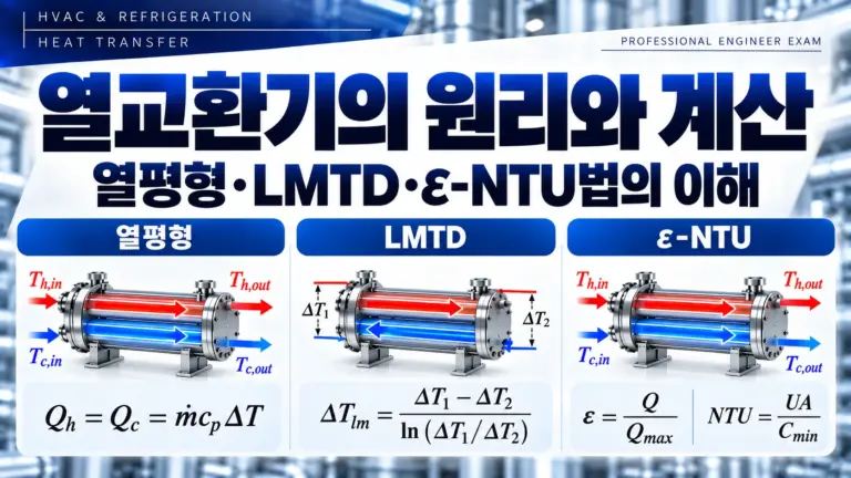 열교환기의 원리와 계산 인포그래픽
